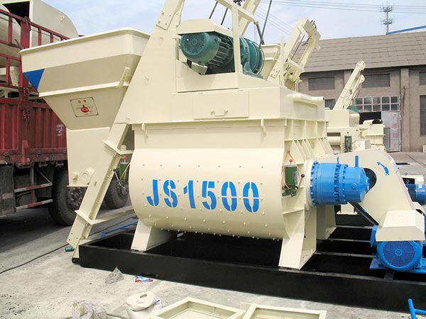 JS1500 twin shaft concrete mixer