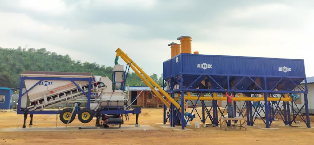 AJY 35 mobile Concrete Batching Plant in Singapore