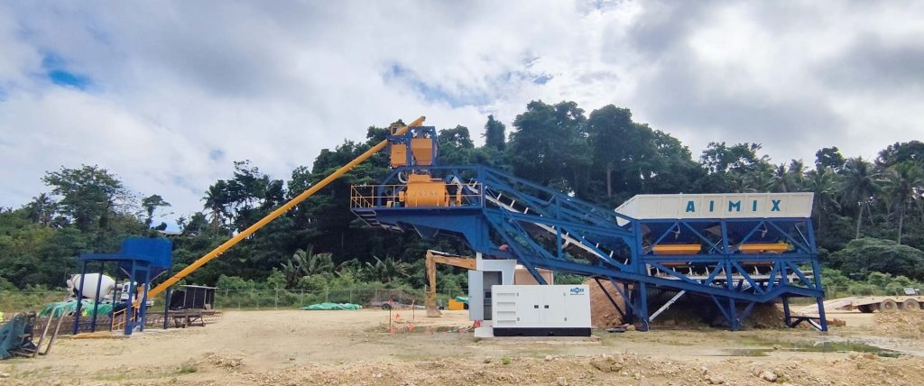 installation of AJY35 concrete Batching plant in Uzbekistan