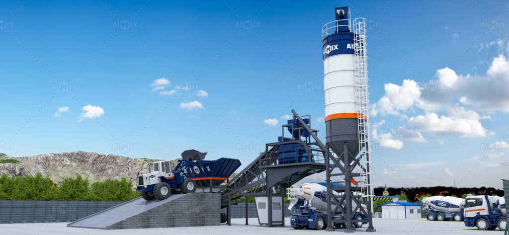 mobile concrete mixing plant