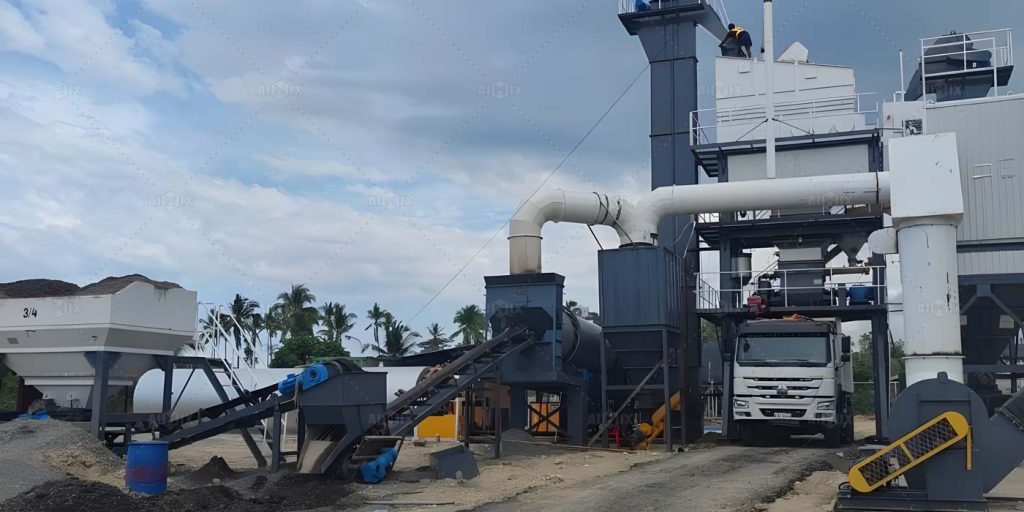 60 tph stationary asphalt plant for sale on site
